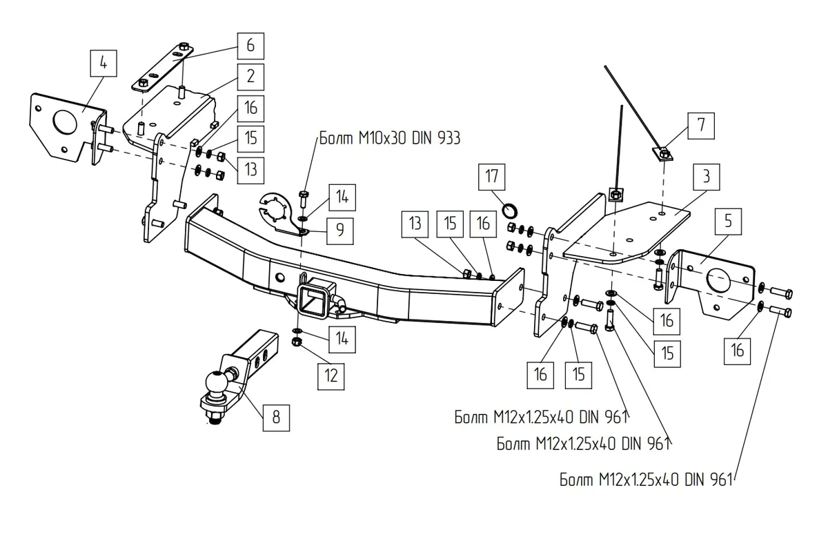 Фаркоп TowRus для GAC GS8 2021- Арт. 109182 109182 в Тюмень