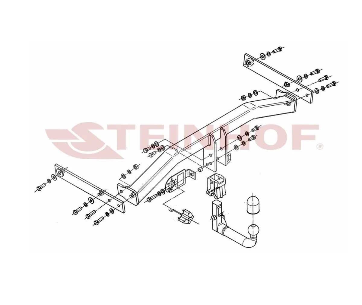 Фаркоп Steinhof для Volkswagen Tiguan 2007-2015 V-129 в Тюмень Фаркоп Steinhof для Volkswagen Tiguan 2007-2015 V-129 в Тюмень