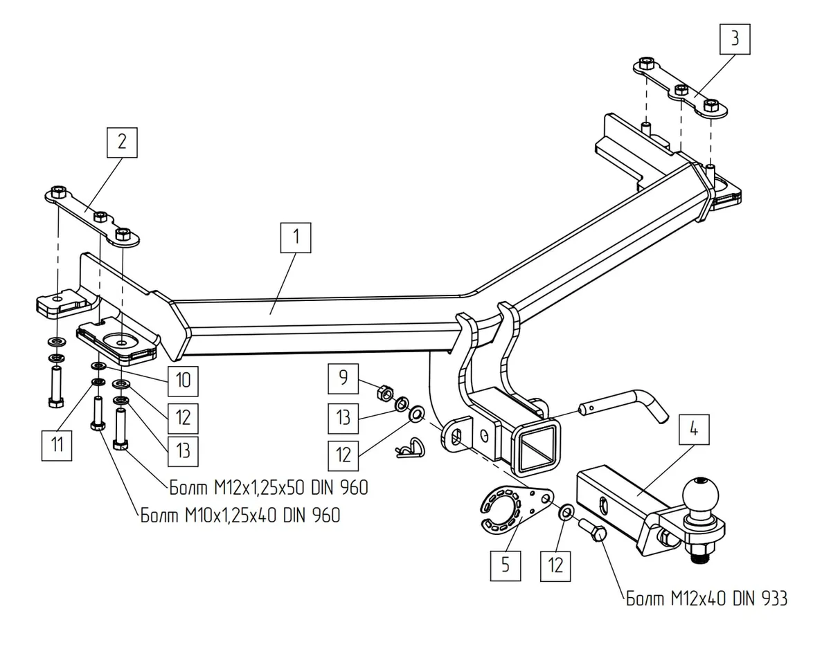 Фаркоп TowRus для GAC GS4 2024- Арт. 299415 299415 в Тюмень