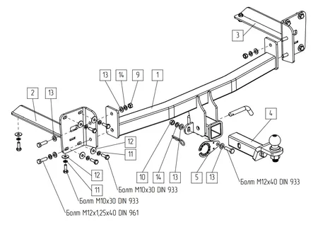 Фаркоп TowRus для Volkswagen Teramont 2022-  269092 в Тюмень